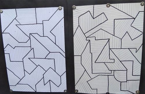 Pen and pencil, goemetric angles, 45/90 degrees & 30/60 degrees.